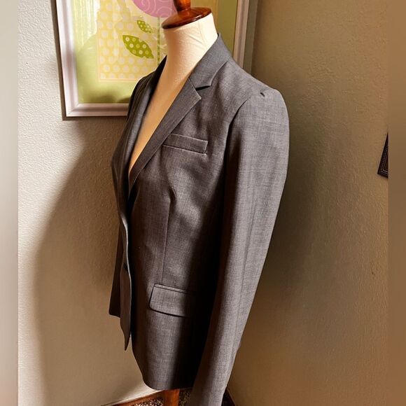NWOT J Crew 1035 Italian Stretch Wool Gray Blazer Size8T #DJ5 - Picture 4 of 7